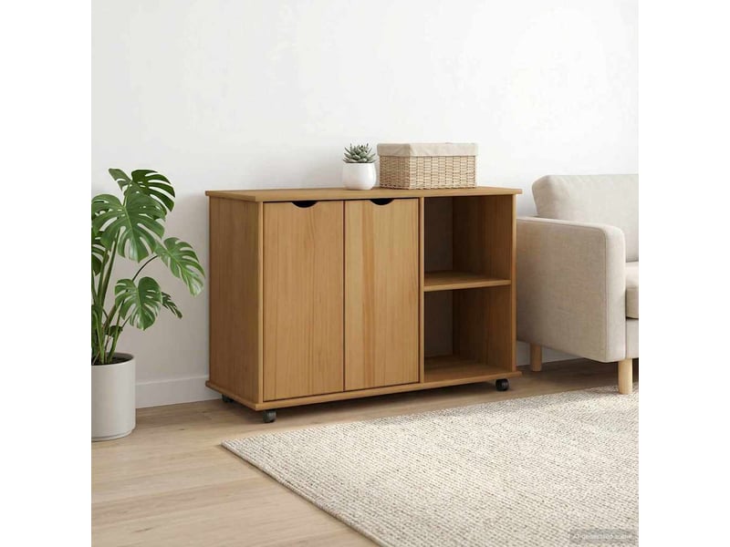 Caisson roulant de bureau avec roue marron miel 100 x 39 x 65,5 cm - Conforama B