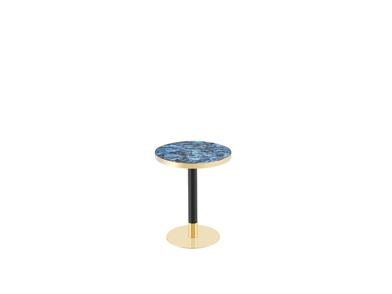  Table d’appoint ronde moderne, plateau effet marbre blanc bord doré, métal, ø60 × h74 cm  - Conforama D