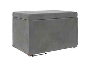 Tabouret bas, ottoman gris foncé 61x41x40 cm velours et bois composite