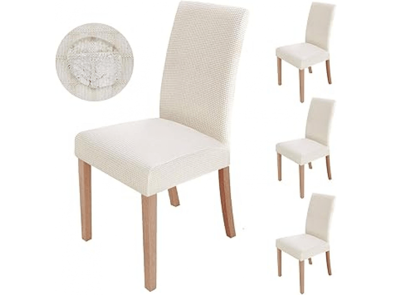  Housses de chaise beiges, 1 pièce, housses de chaise de salle à manger élastiques, style moderne, lavables, convenant à la décoration, aux fêtes, aux XLH-ZLS-009260ZLS - Conforama B