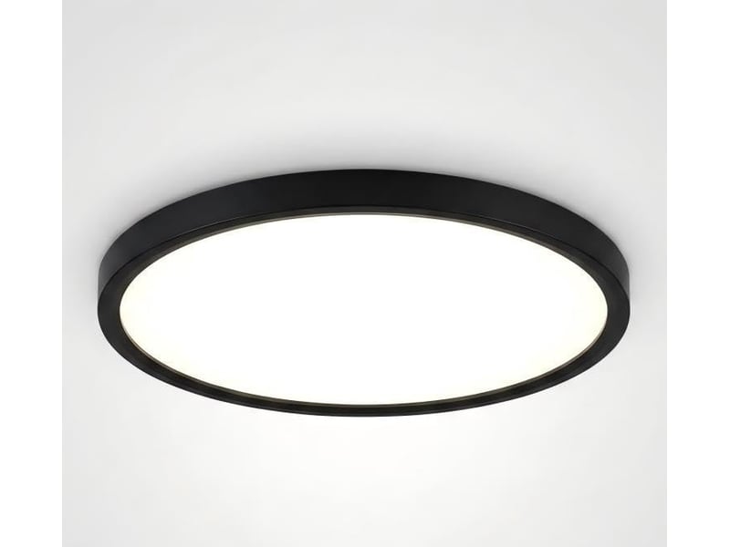  Plafonnier led rond ultra-plat 54 w, 4000 k ø 50 cm, plafonnier plat noir  - Conforama A