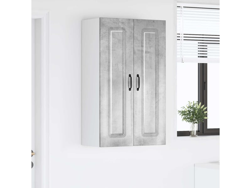 Meuble mural de cuisine | armoire de cuisine gris béton 60x31x100cm shl6304 - Conforama D