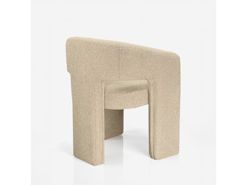  Fauteuil rembourré en tissu pour salon gianna - beige  - Conforama E