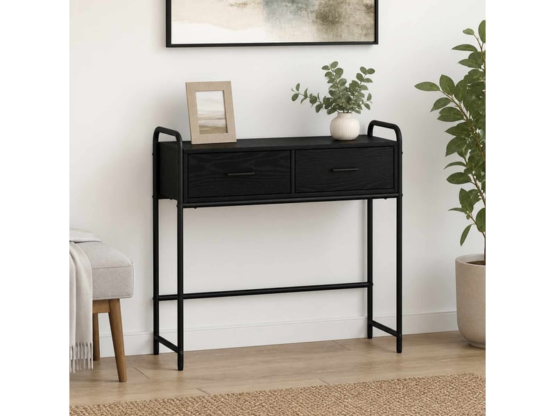  Vidaxl table console chêne noir 90 x 33 x 80,5 cm bois d'ingénierie  - Conforama B