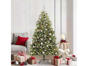 Sapin de noël artificiel, arbre de noël avec branches pliables et cônes 180 cm shl3483
