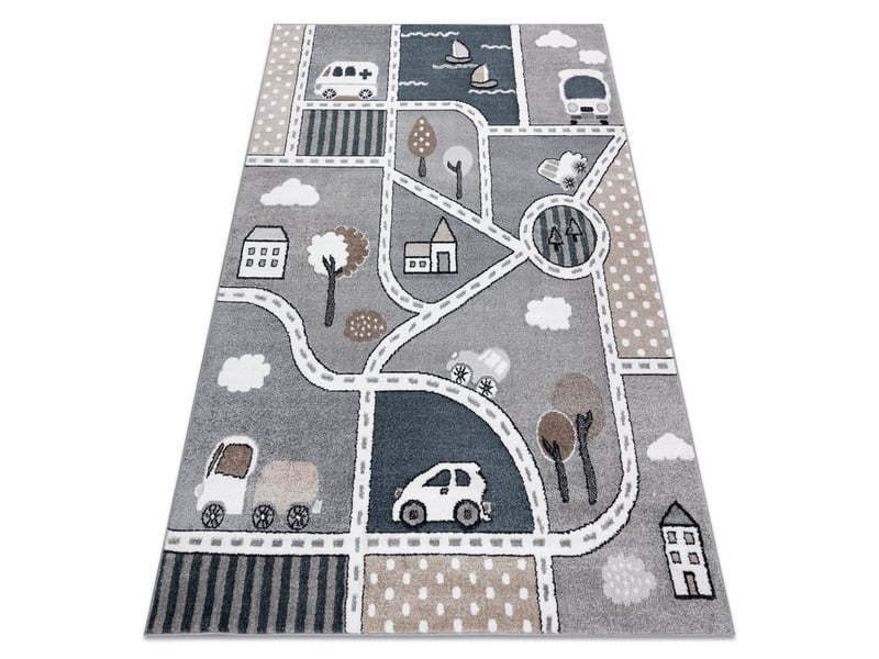  Tapis fun strade pour enfants, rue, ville gris 160x220 cm  - Conforama A