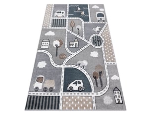 Tapis fun strade pour enfants, rue, ville gris 160x220 cm