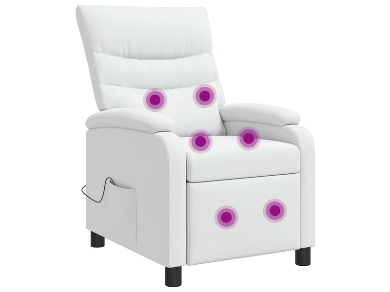 Vidaxl fauteuil de massage inclinable blanc simili cuir - Conforama A