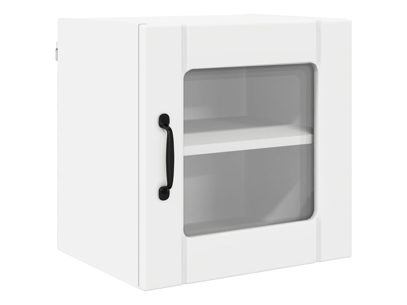  Meuble mural de cuisine, cabinet en verre mural 2 pcs blanc bois d'ingénierie shl6556  - Conforama E