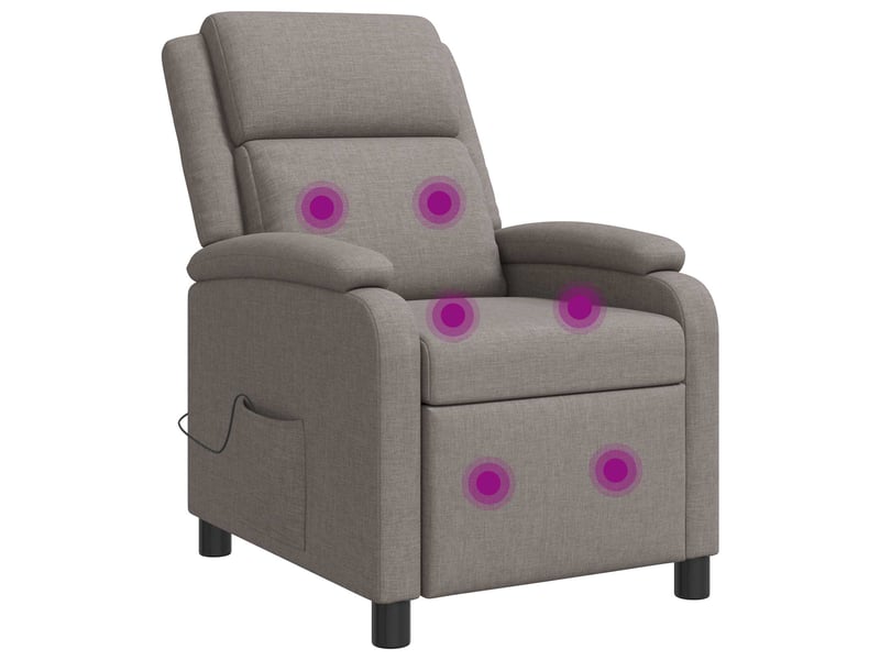  Vidaxl fauteuil de massage inclinable taupe tissu  - Conforama A