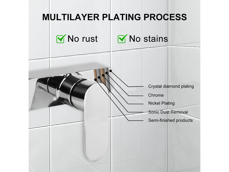 Mitigeur monocommande douche - robinet baignoire murale chromé, raccord fileté g12 pour flexible, design moderne - Conforama C