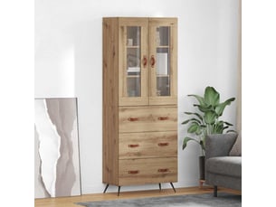 Buffet - bahut - meuble de rangement avec étagère 2 pc chêne artisanal 69,5 x 34 x 180 cm