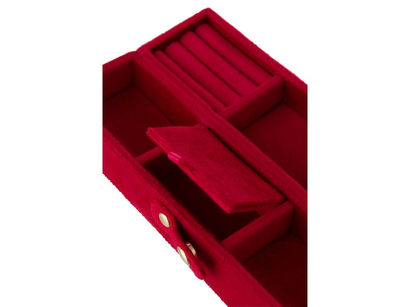  Boîte à bijoux à compartiments oto 21cm rouge  - Conforama D