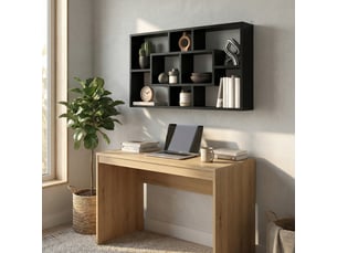 Étagère murale bibliothèque avec 8 cubes 85 x 14,5 x 47,5 cm noir