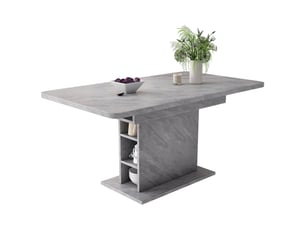 Table à manger extensible avec rangement intégré, 110130 x 70 x 75 cm, panneau de particules, gris