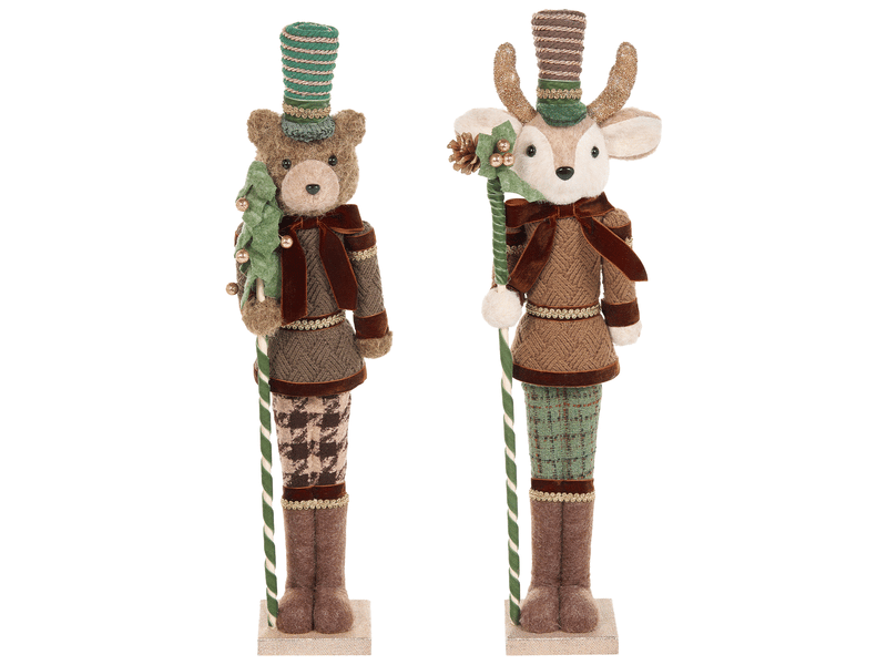 Lot de 2 figurines alatornio 6263 cm ours renne marron - Conforama D