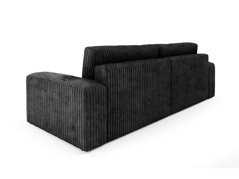 Canapé convertible 4 places en velours côtelé fano noir - Conforama D
