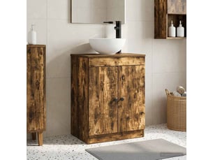 Meuble de salle de bain avec évier chêne fumé 54x35x83 cm shl2434