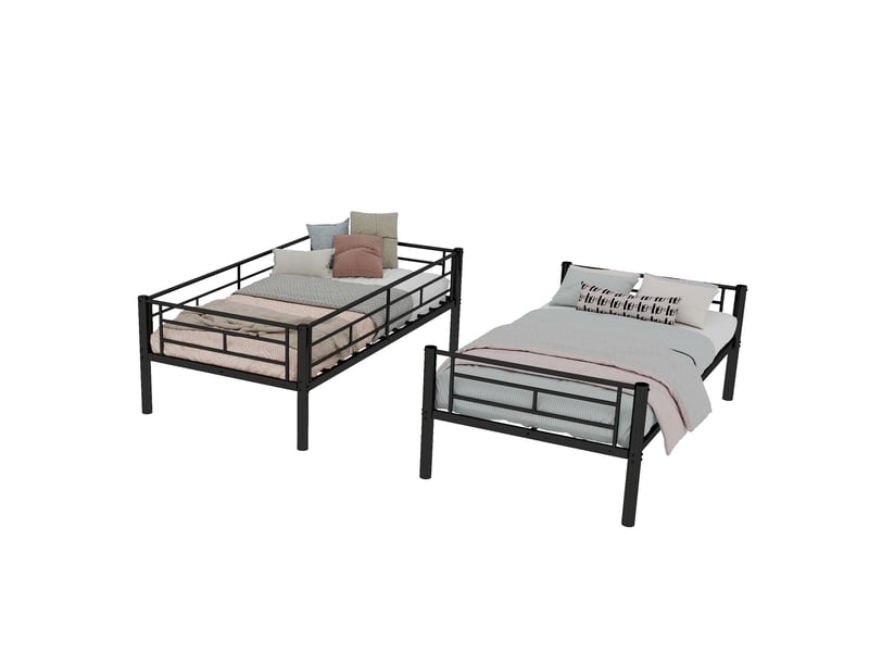  Lit superposé métallique noir, lit inférieur 90 × 190 cm, séparable IKSETERA TRADING LTD - Conforama W