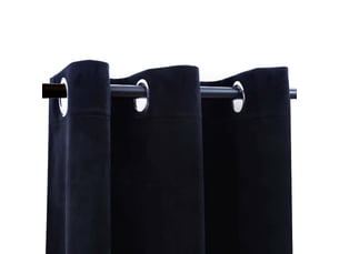 Lot de 2 rideaux occultants, rideaux black-out et anneaux noir 94x160 cm velours cf44909