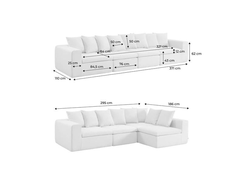  Canapé modulable tissu chenille 5 places beige foncé - movi  - Conforama D