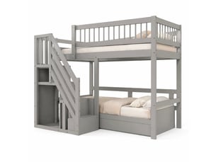 Lit mezzanine 90x200 cm MEUBLIV coloris gris