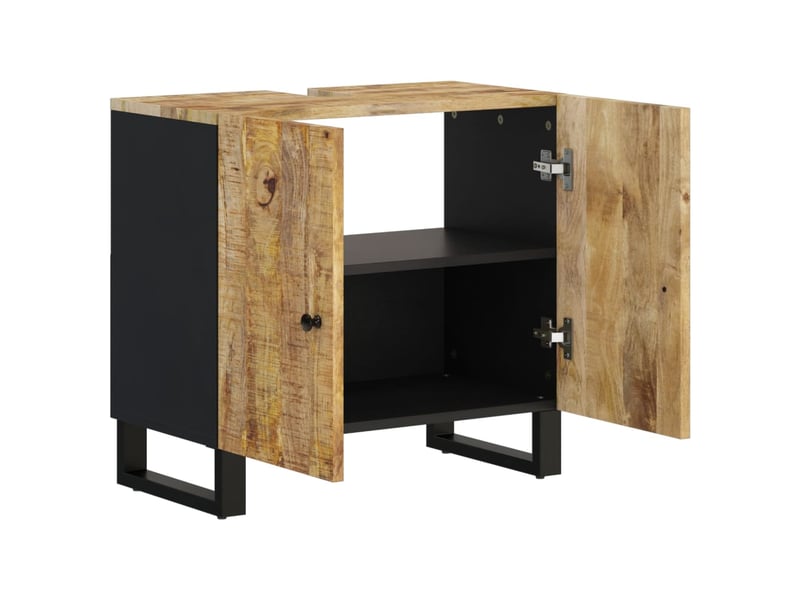  Meuble sous évier, armoire salle de bain 62x33x58 cm bois de manguier et d'ingénierie cf65488  - Conforama C