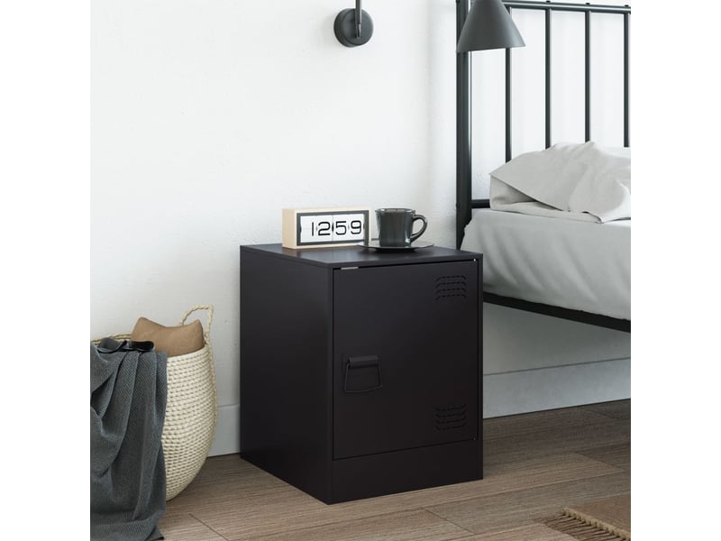  Table de chevet - cabinet de chevet - table de nuit noir 34,5x39x44 cm acier  - Conforama B