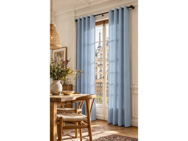  Lot de 2 rideaux à œillets 140 x 240 cm victoria fils teints jacquard  - Conforama A