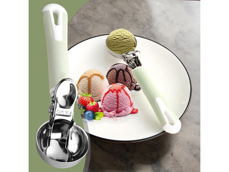  Cuillère à glace - acier inoxydable anti-adhésif résistant au gel,forme boule pour cuisines pâtisseries desserts préparation de boulettes pâte  - Conforama B
