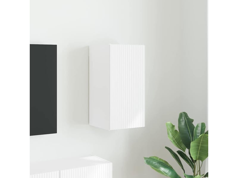  Meuble tv - banc tv - meuble de rangement mural 30 x 31 x 60 cm blanc bois d'ingénierie  - Conforama B