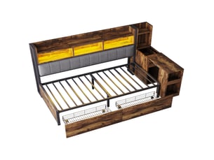 Lit simple 90x200 cm OKWISH   coloris naturel