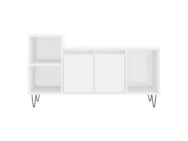  Meuble tv - banc tv - meuble de rangement blanc 100x35x55 cm bois d'ingénierie  - Conforama E