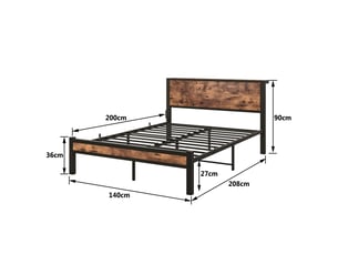 Lit avec rangement 140x200 cm <strong></strong>  <strong></strong> coloris marron