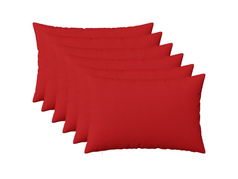  Lot de 6 coussins avec oreiller, coussins décoratifs heerlen rouge tissu cf50747  - Conforama B