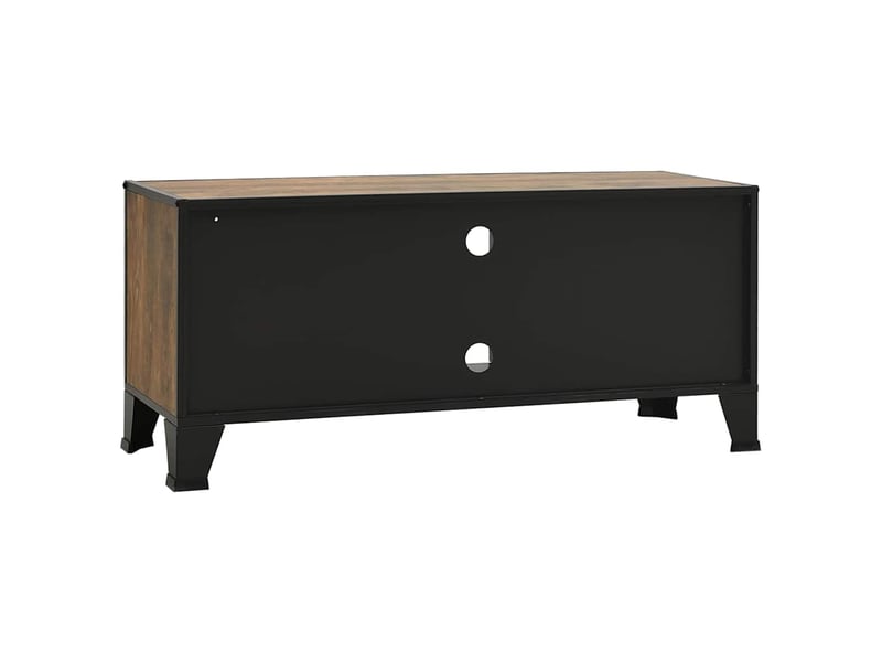  Meuble tv - banc tv - meuble de rangement marron rustique 105x36x47 cm métal et mdf  - Conforama E
