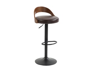 Tabouret de bar pivotant à 360° réglable en hauteur similicuir pu brun