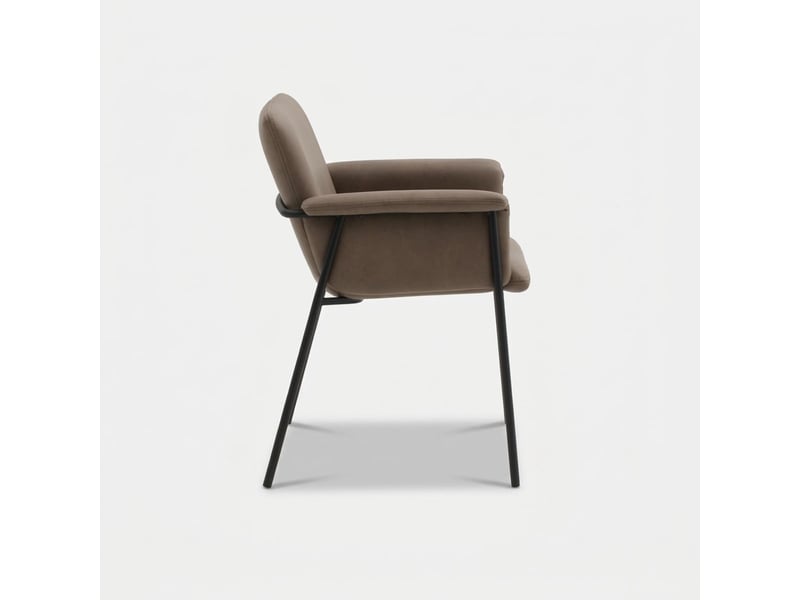  Lot de 4 chaises de salle à manger en simili cuir valeria - marron  - Conforama E