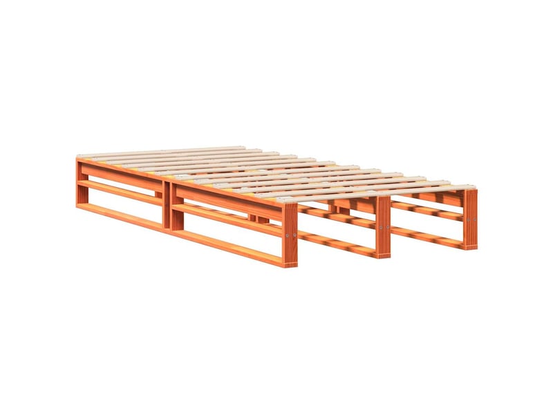  Lit simple- lit adulte -  cadre de lit sans matelas  marron 100x200cm bois pin massif  - Conforama B