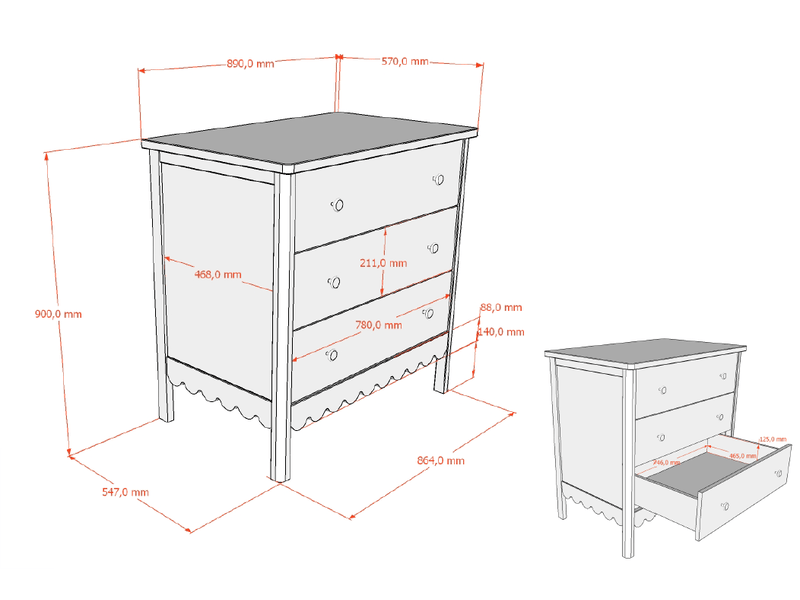  Commode swingo - 3 tiroirs SWKO1304 - Conforama C