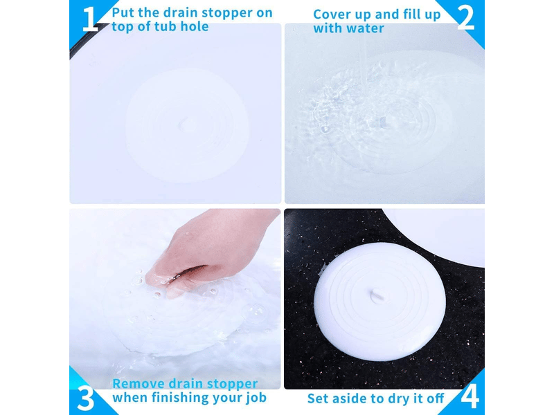  Bouchon de baignoire en silicone, bouchon d'évier, diamètre 15,3 cm, bouchon de vidange universel (1 pièce, blanc)  - Conforama B