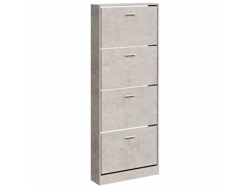  Meuble à chaussure, armoire à chaussures gris béton 59x17x150 cm bois d'ingénierie  - Conforama A