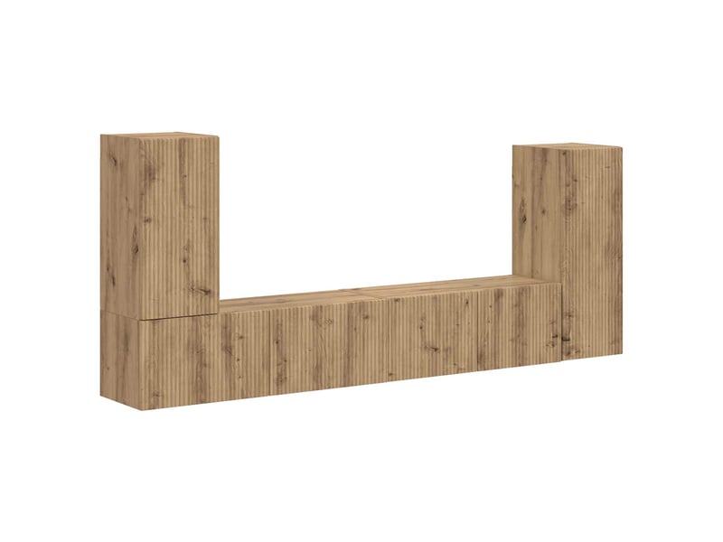  Ensemble meuble tv - banc tv - meuble de rangement 4 pcs chêne artisanal bois d'ingénierie  - Conforama A
