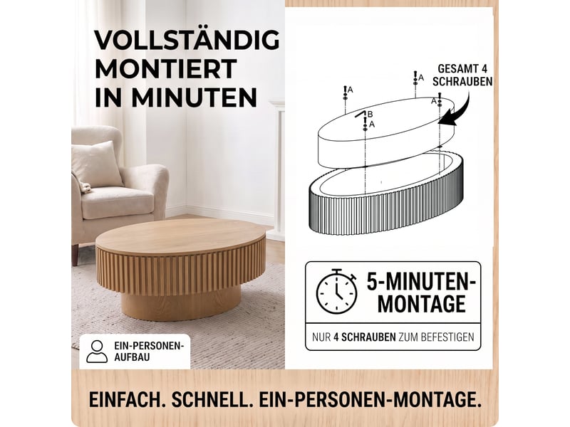  Table basse relevable 98 x 60 cm en bois naturel  - Conforama C