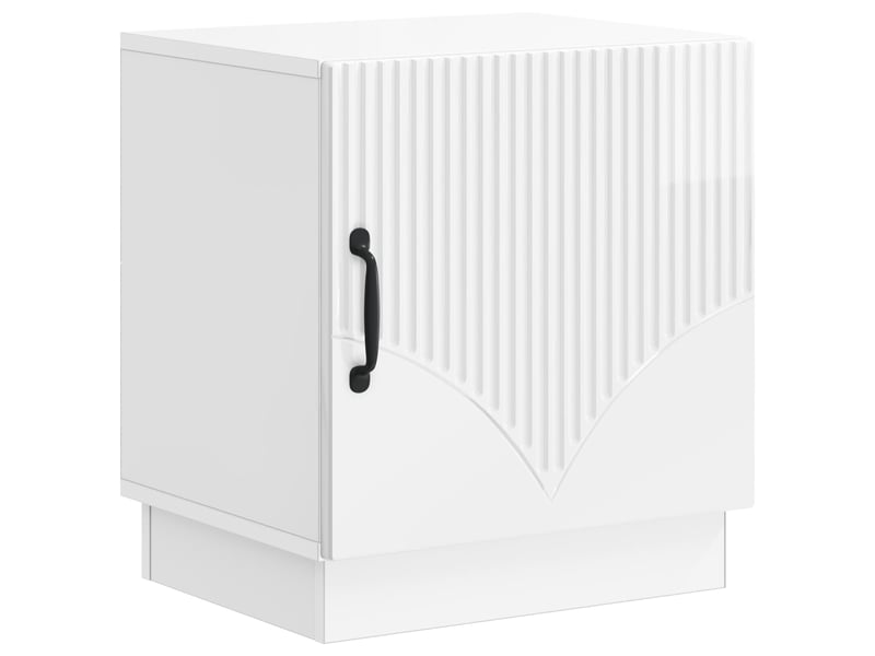  Table de chevet 2 pièces blanc brillant 43 x 34,5 x 47 cm  - Conforama C