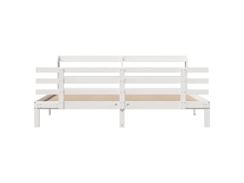  Lit double- lit adulte -  cadre de lit avec tête de lit sans matelas blanc 180x200 cm  - Conforama C