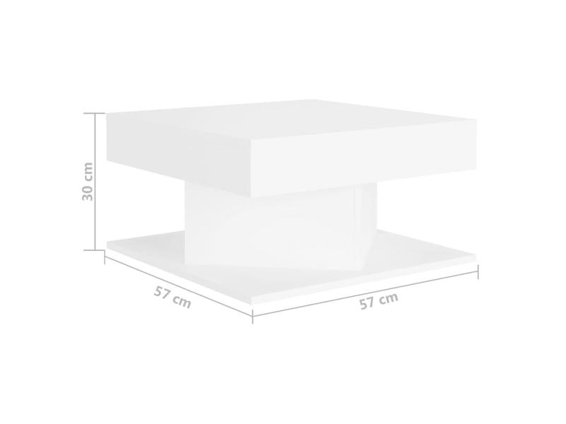  Table basse | table d'appoint salon blanc 57x57x30 cm bois d'ingénierie  - Conforama E