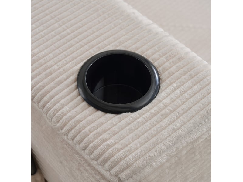 Canapé convertible 2 places 185x92.5x60 cm en velours côtelé blanc - Conforama R