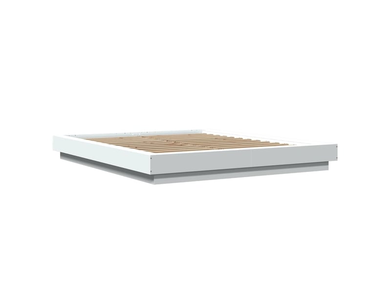  Lit double- lit adulte -  cadre de lit avec lumières led sans matelas blanc 150x200 cm  - Conforama B