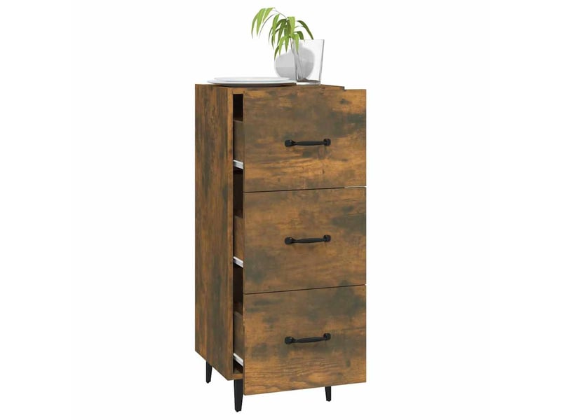  Buffet - bahut - meuble de rangement chêne fumé 34,5x34x90 cm bois d'ingénierie  - Conforama D